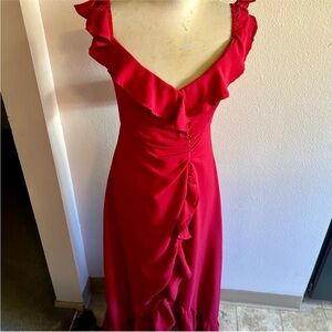 Hello Molly dress red 💃 sz medium ruffle details new with tag